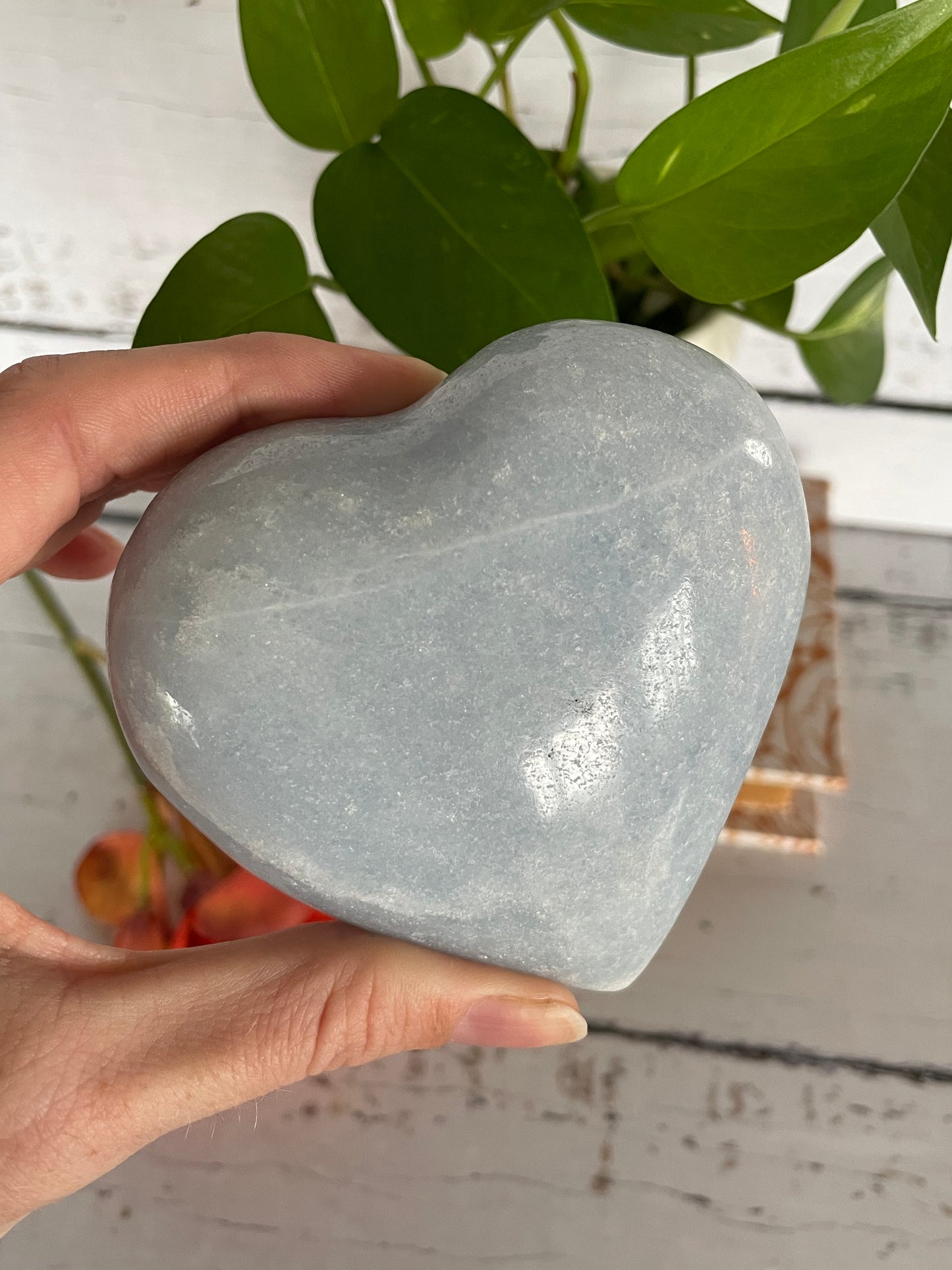 Blue Calcite Heart