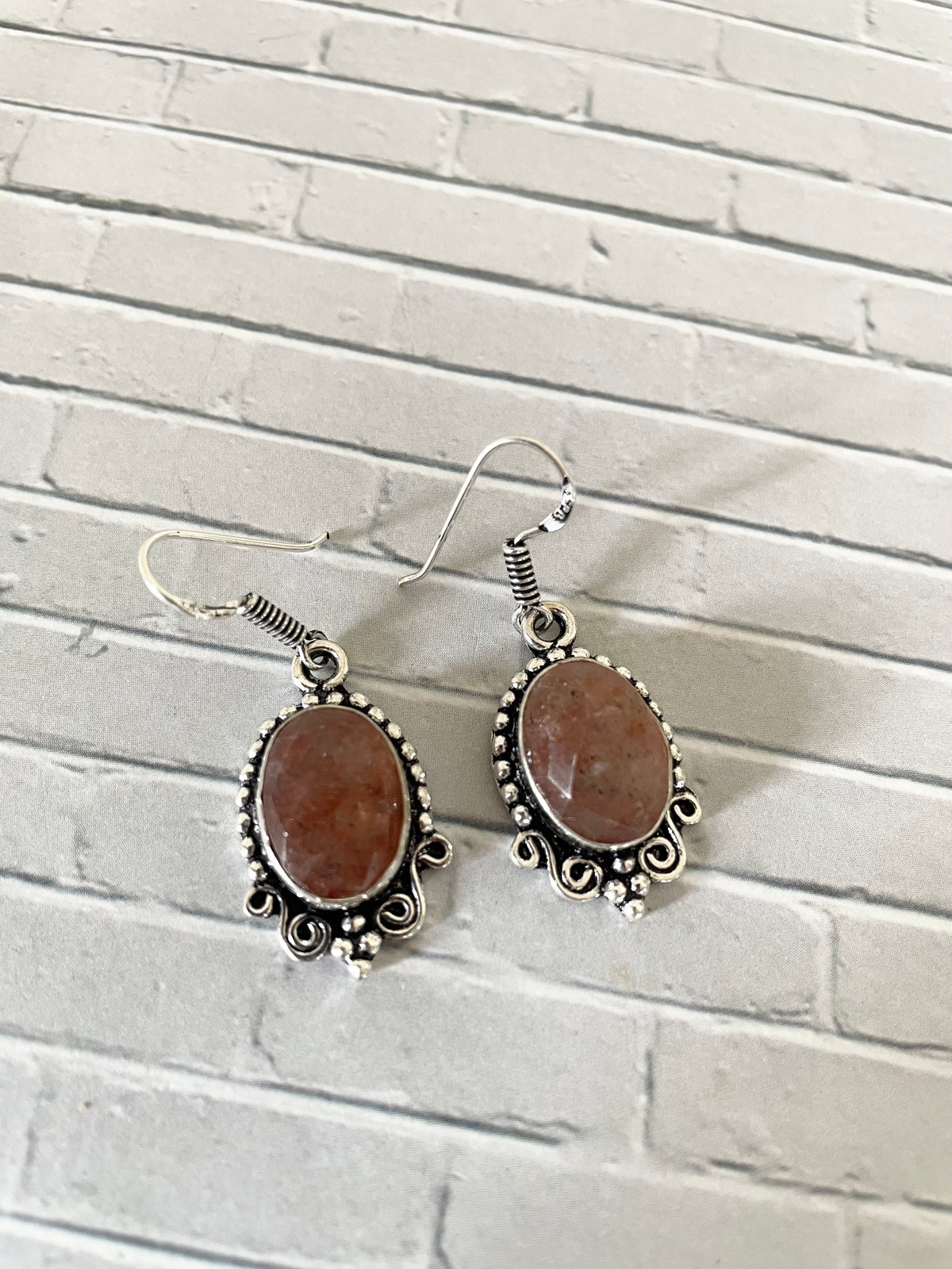 Strawberry Quartz Silver Dangles