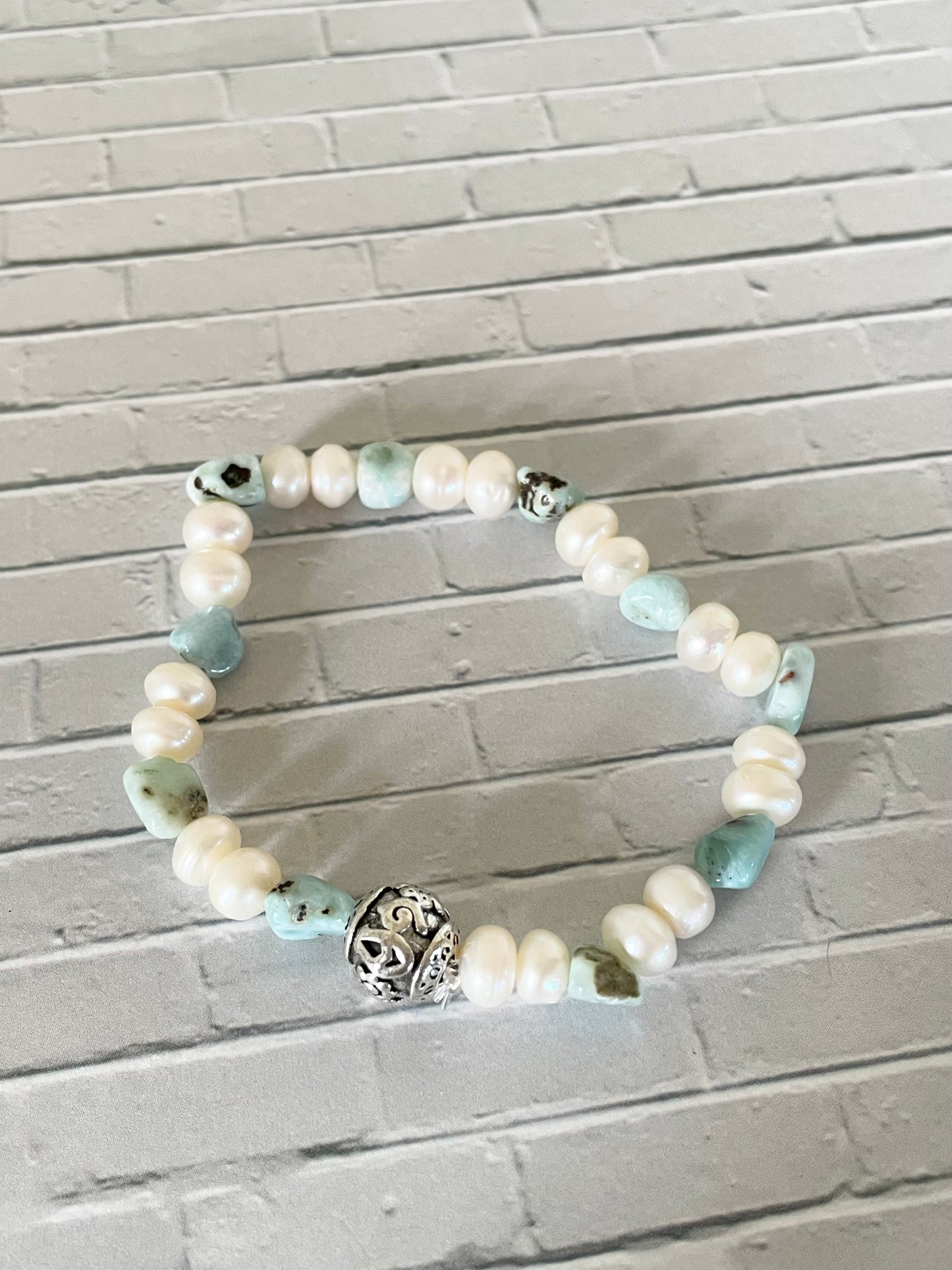 Larimar\Pearl Healing Bracelet