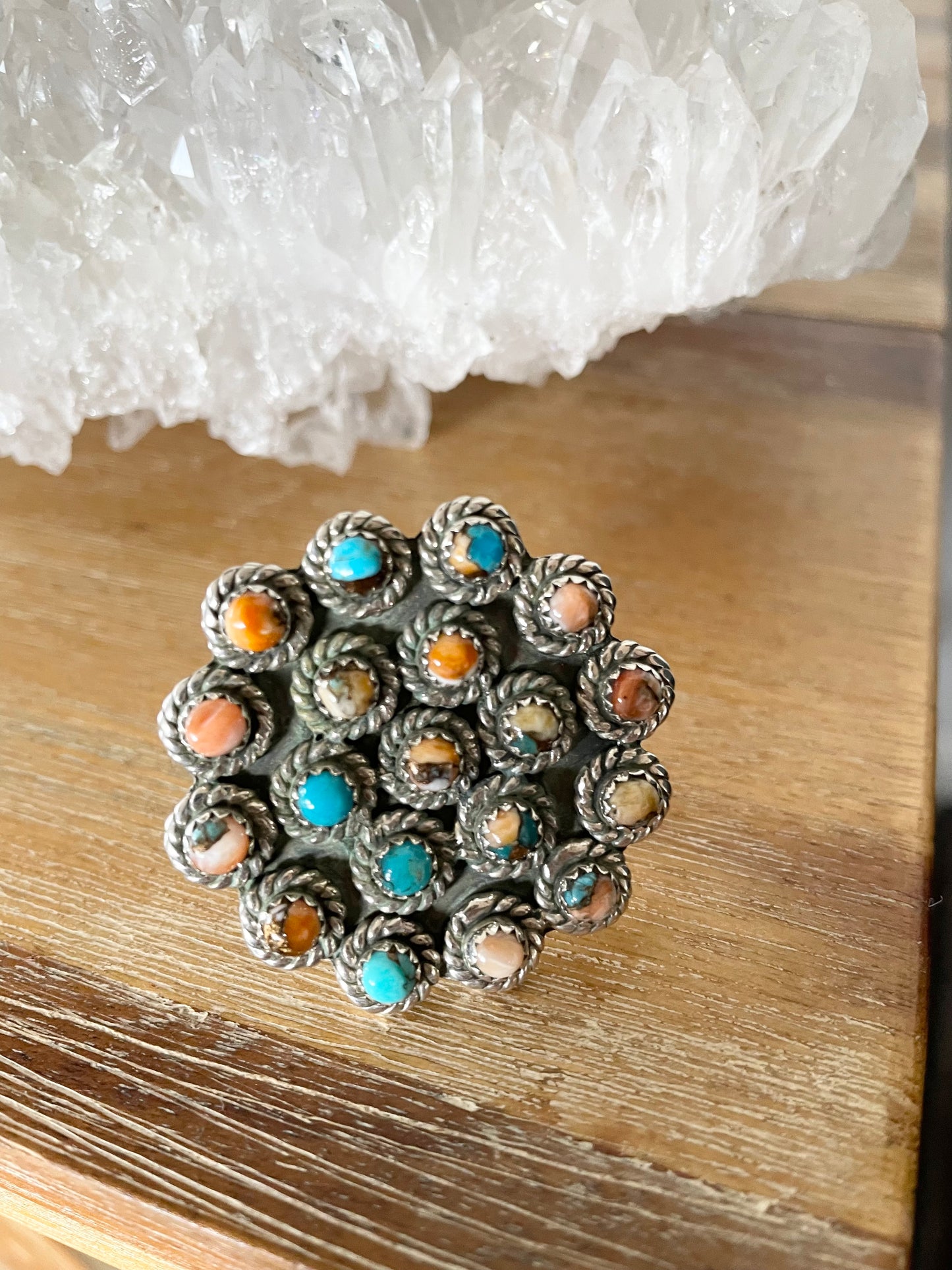 Spiny Oyster Navajo “Sacred Circle” Ring