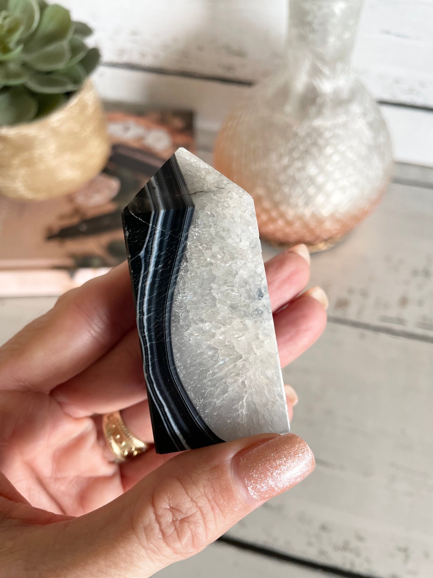 Black Agate Obelisk