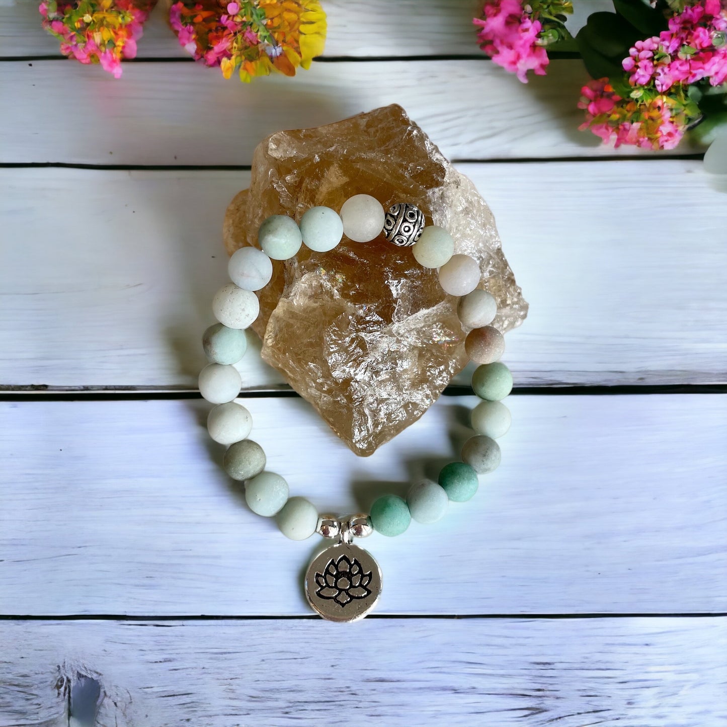 Frosted Mixed Amazonite Healing Bracelet ~ Cosmic