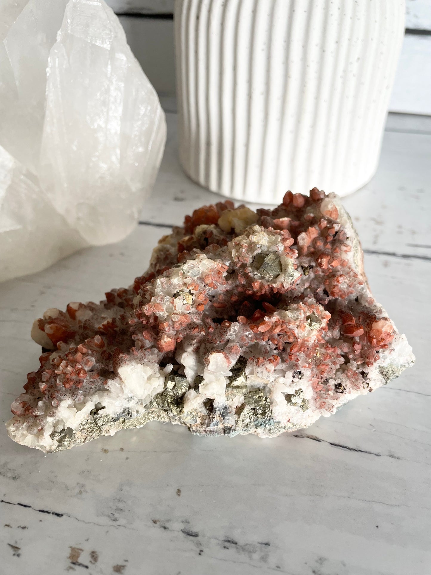 Pyrite Red Quartz Cluster