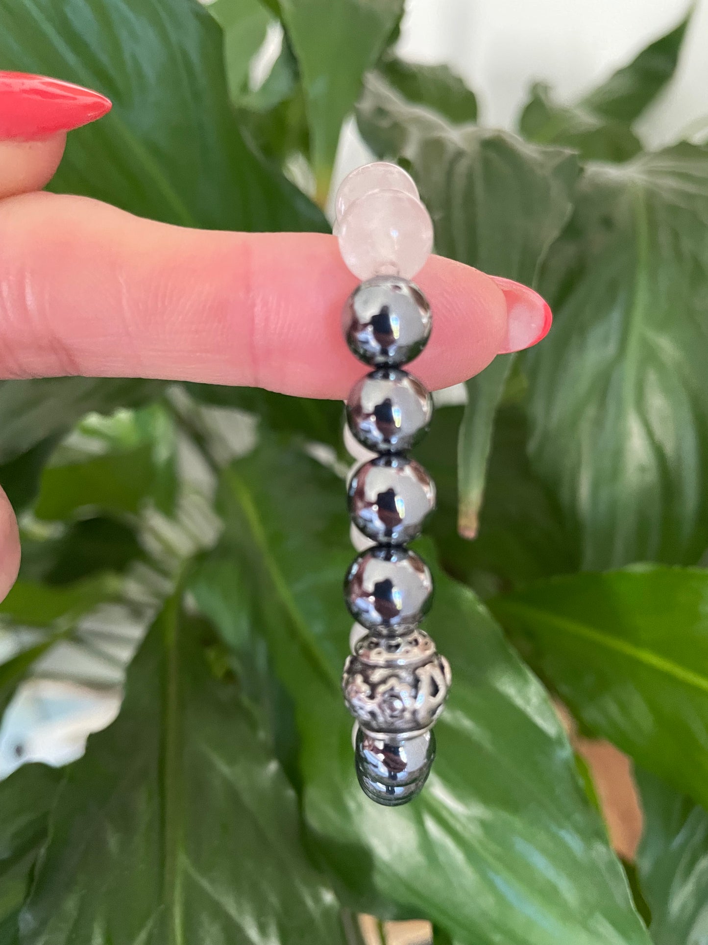 Terahertz/Rose Quartz Healing Bracelet