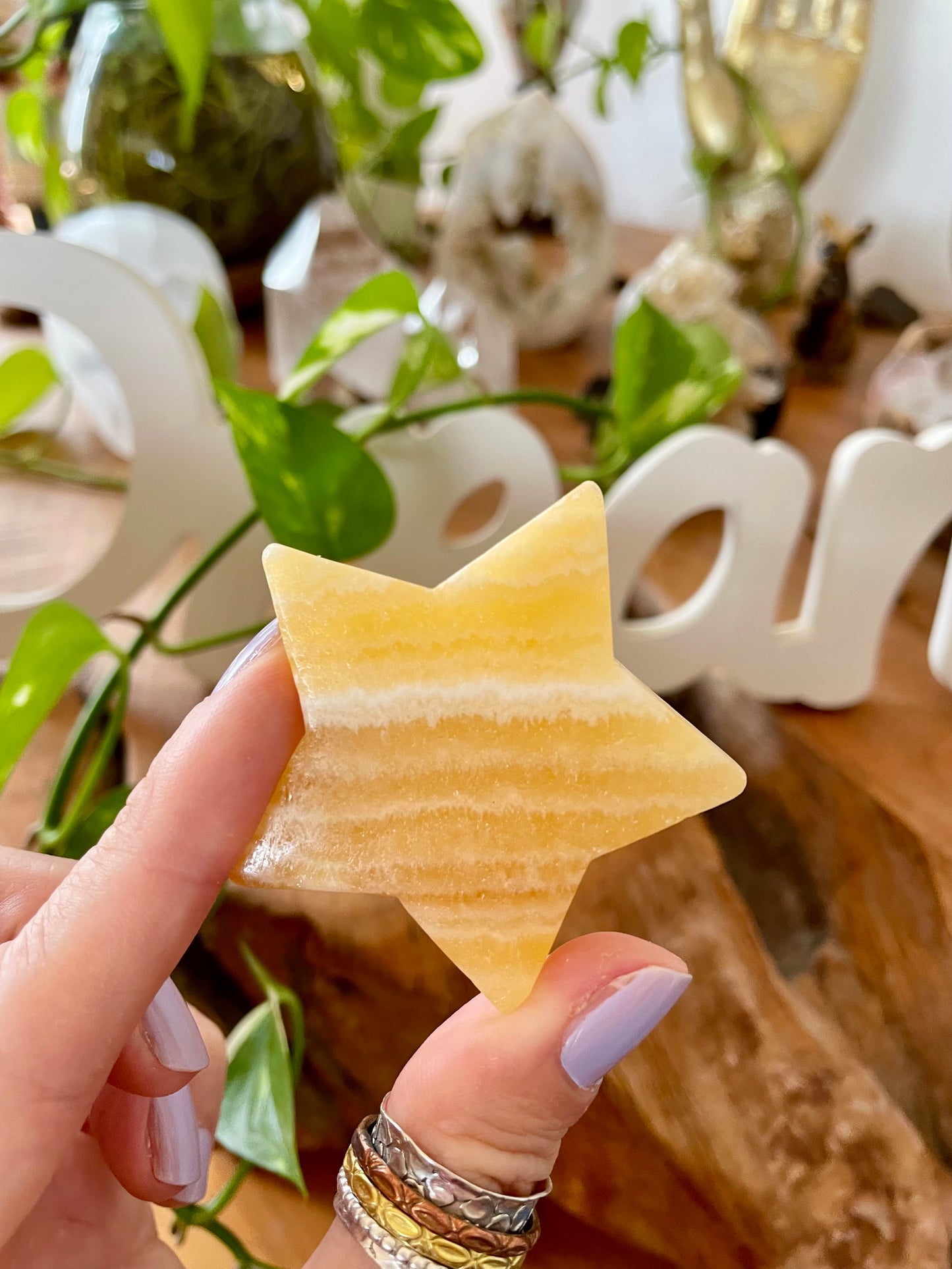 Orange Calcite Star