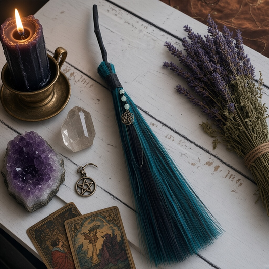 Knotted Witch’s Besom ~ Green Aventurine