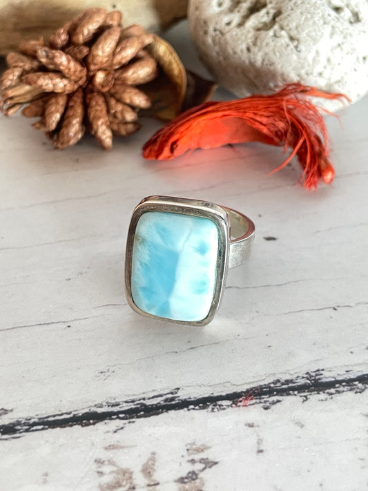 Larimar /Atlantis Stone Silver Ring