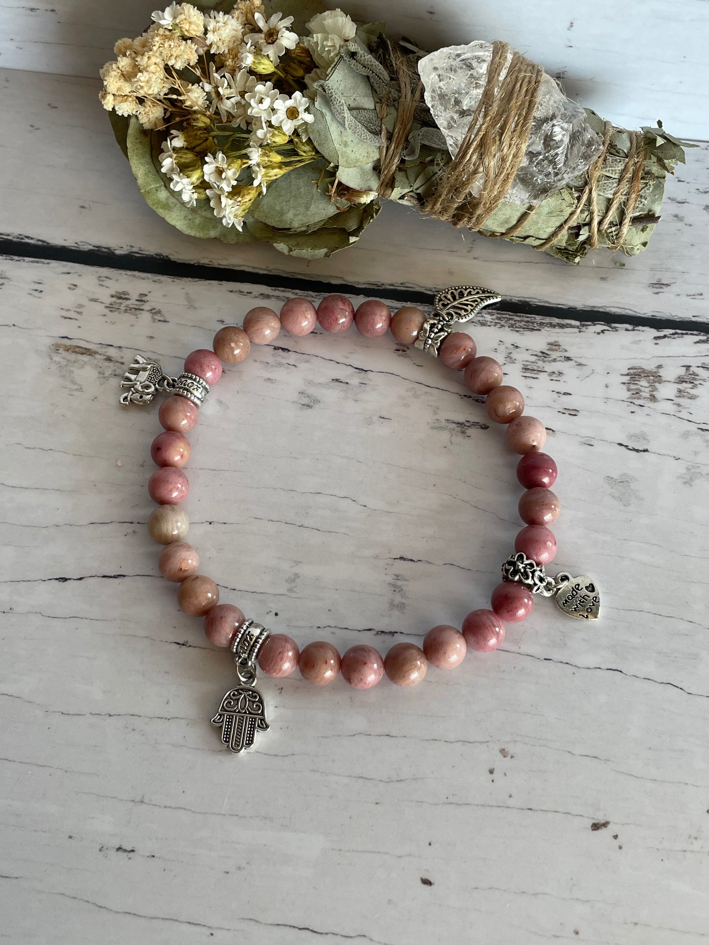 Rhodochrosite Healing Anklet ~ Native Rose ©️