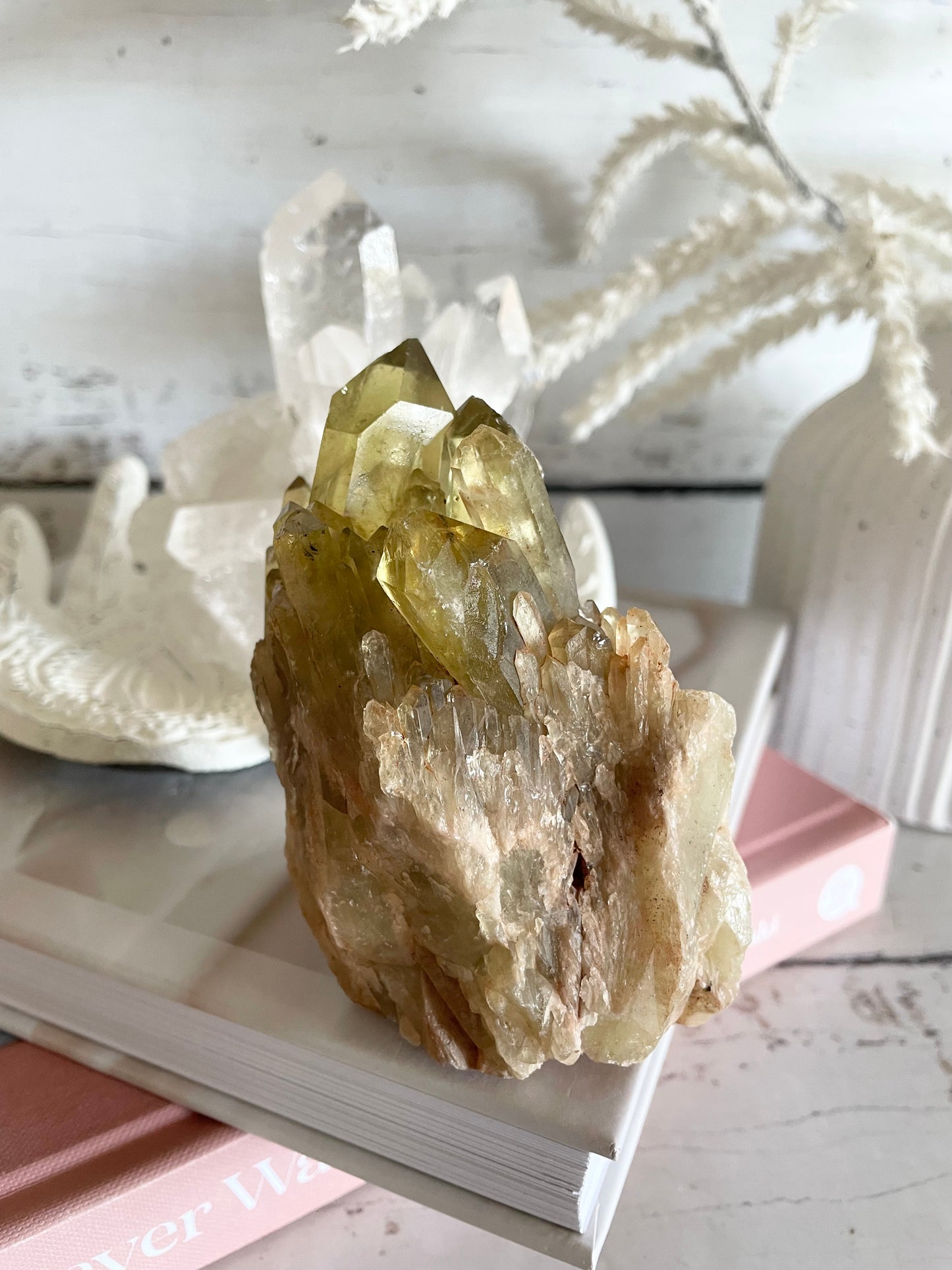 Natural Pineapple Citrine Cluster Point