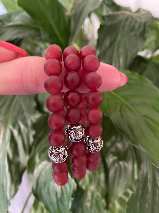 Matte Red Agate Healing Bracelet