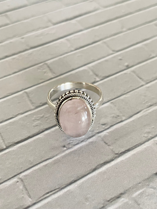 Rose Quartz Ring ~ Size 8