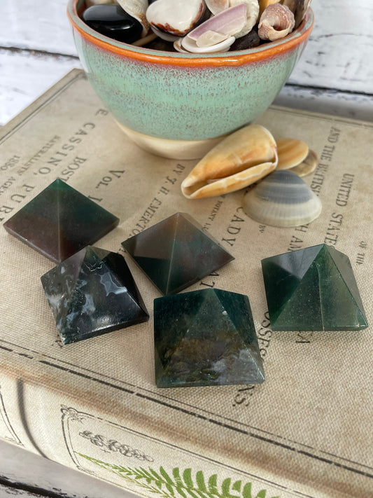 INTUITIVELY CHOSEN ~ Moss Agate Pyramid