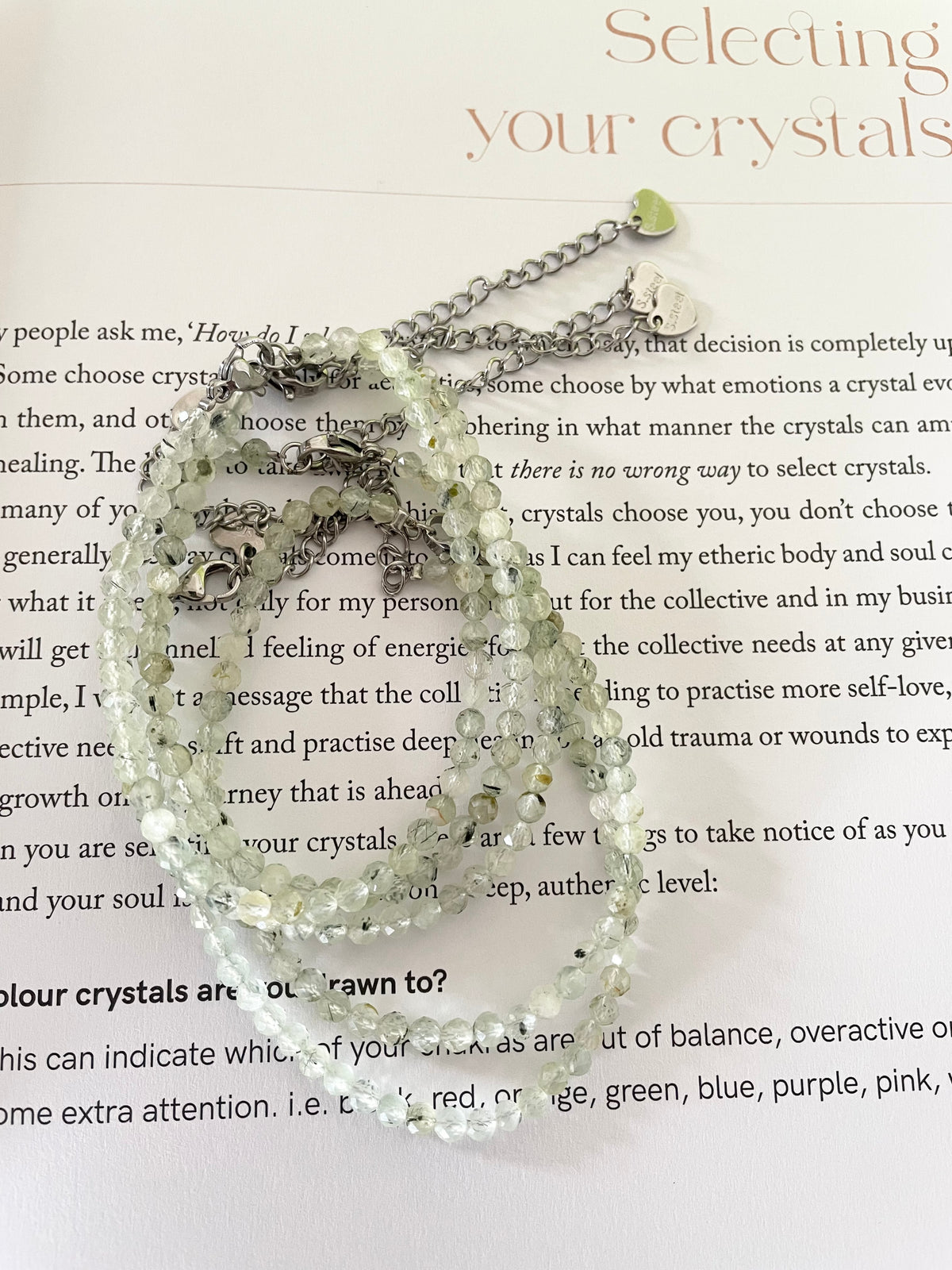 Faceted Prehnite bracelet