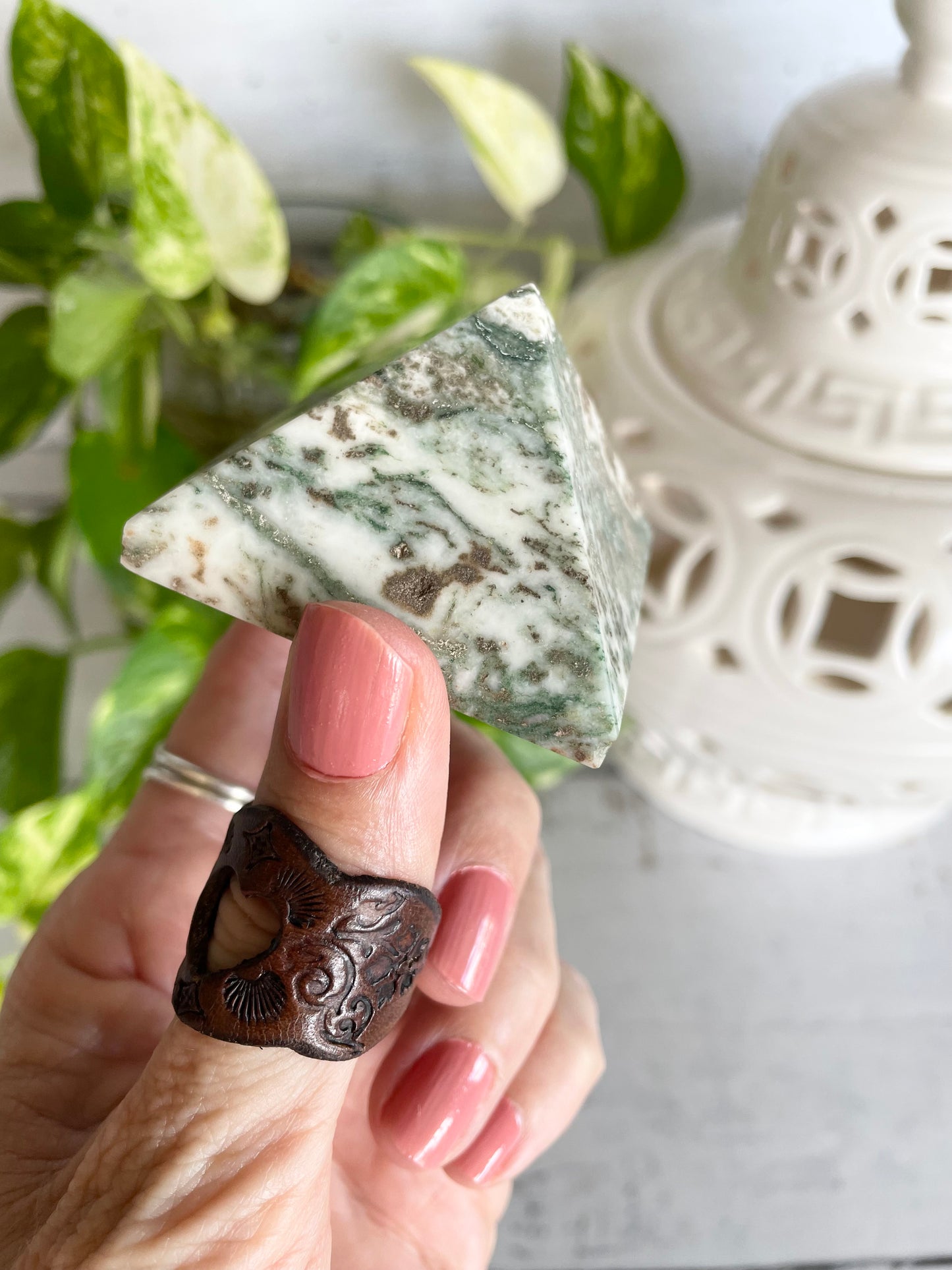 Tree Agate Pyramid