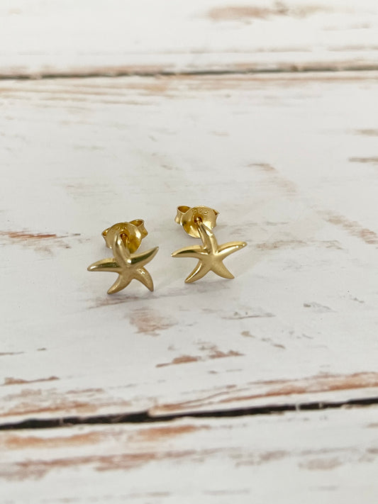 18K Gold Electroplated SeaStar Studs