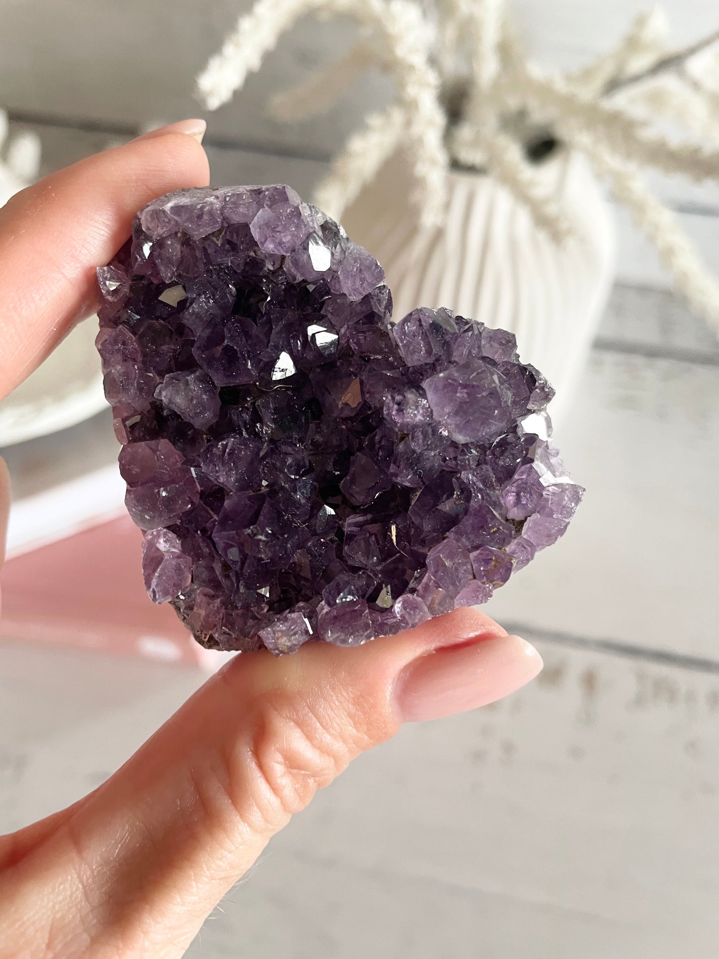 Amethyst Cluster Heart