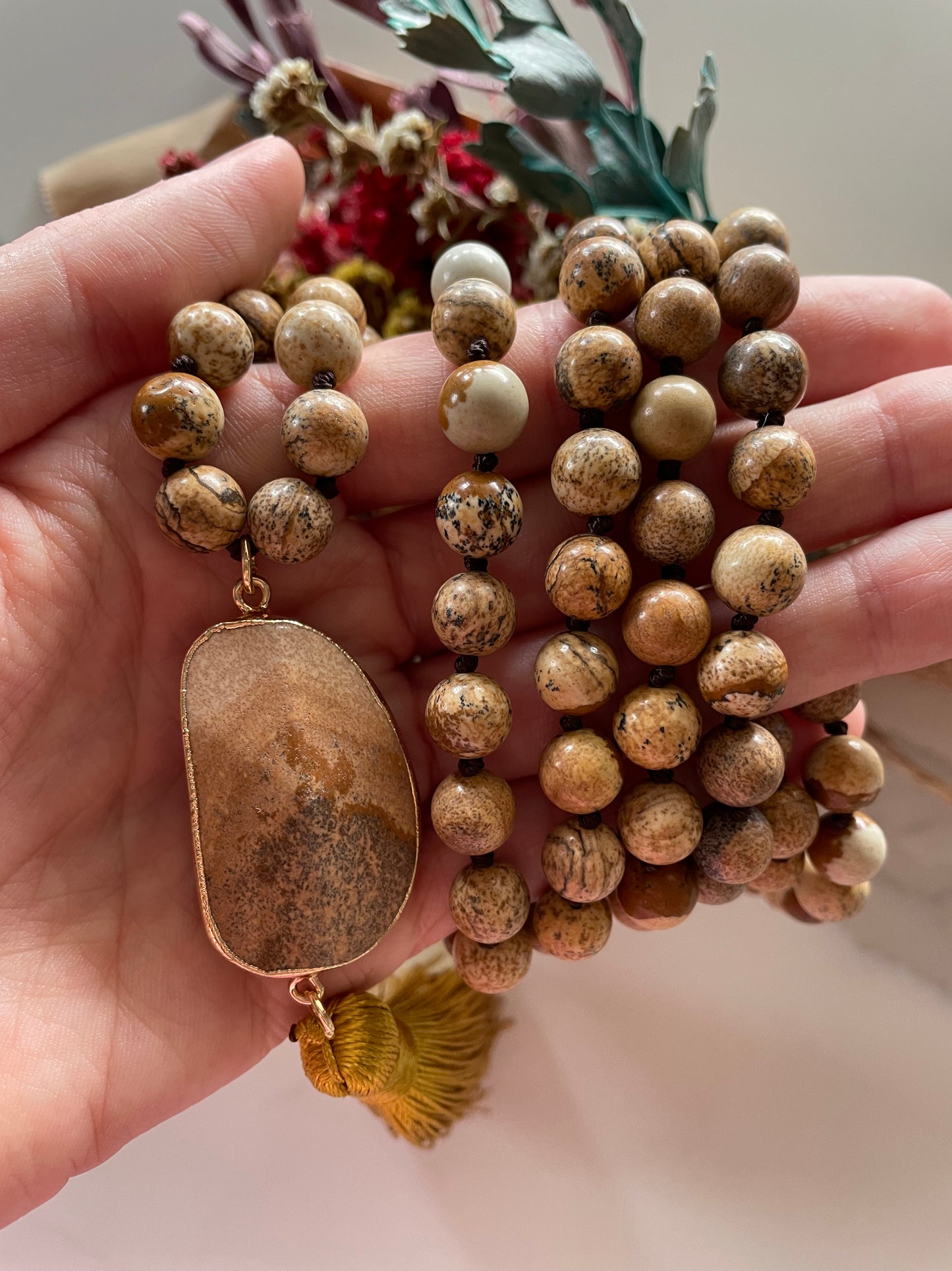 Picture Jasper ~ Mala/Prayer Beads