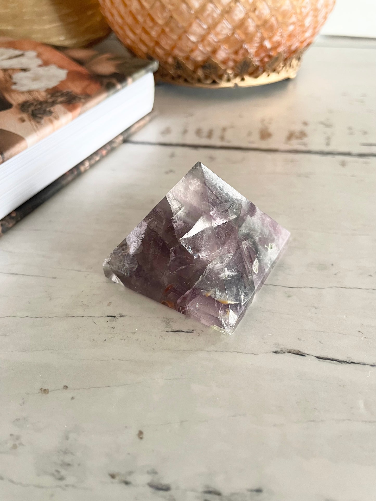 Rainbow Fluorite Pyramid