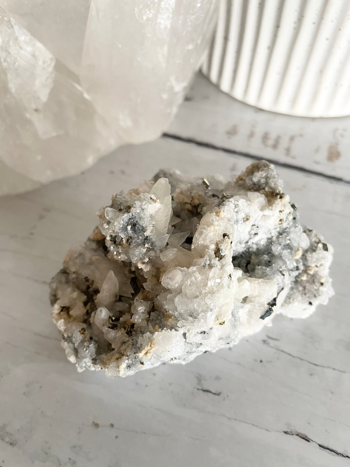 Quartz Pyrite Cluster