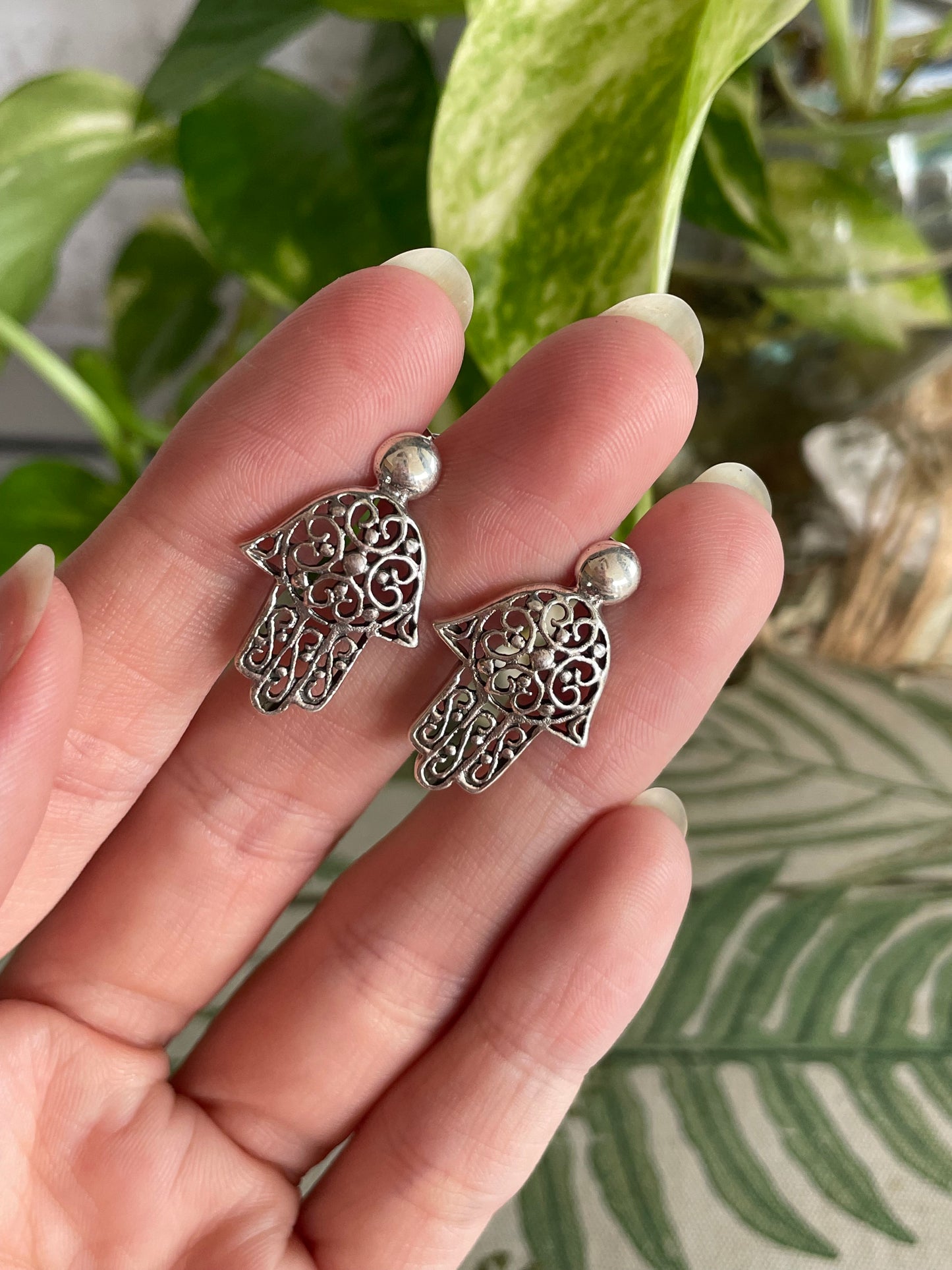 Hamsa Hands ~ Silver Studs