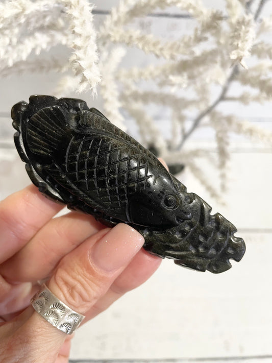 Golden Obsidian Fish