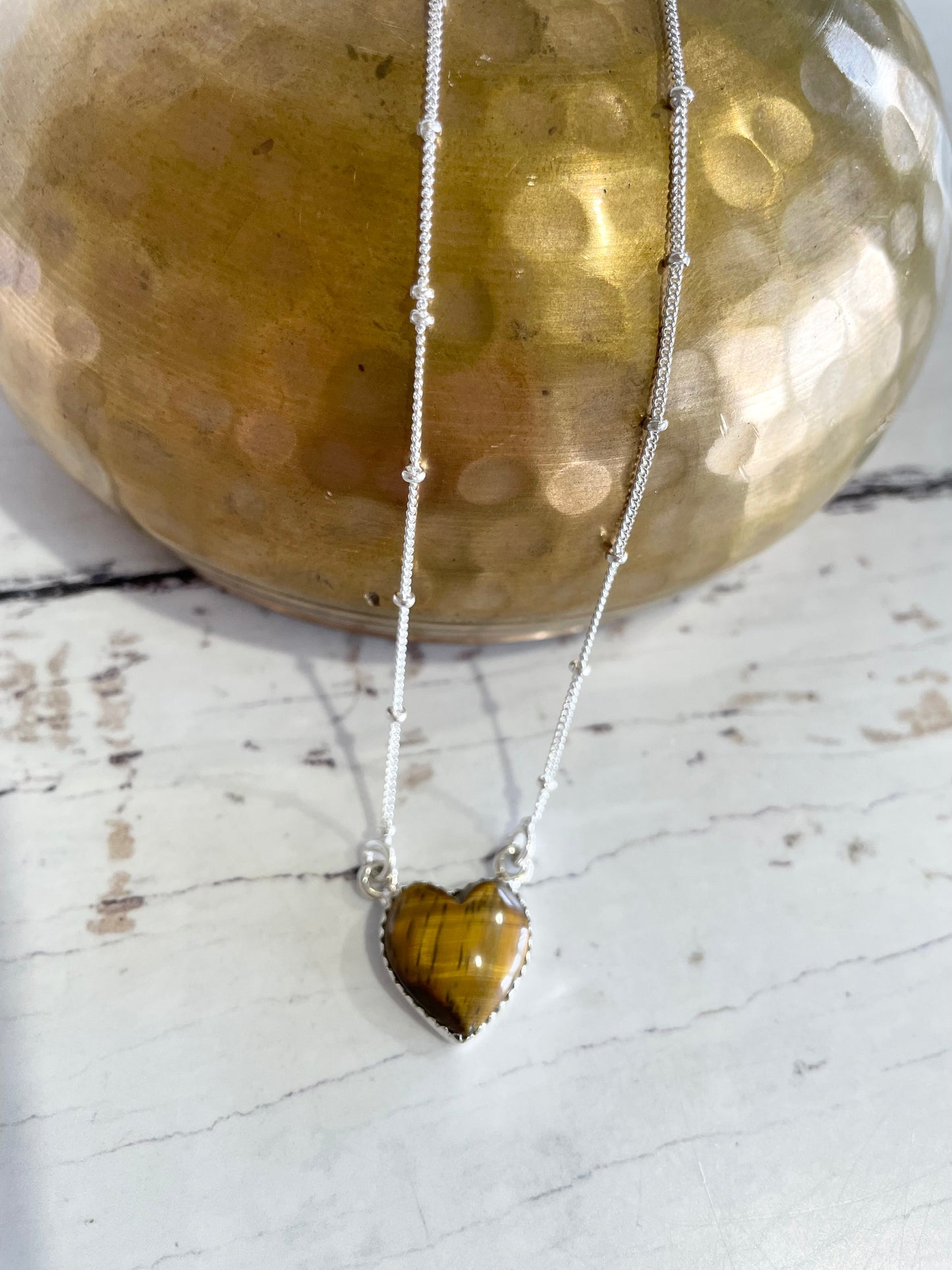 Tigers Eye Silver Necklace