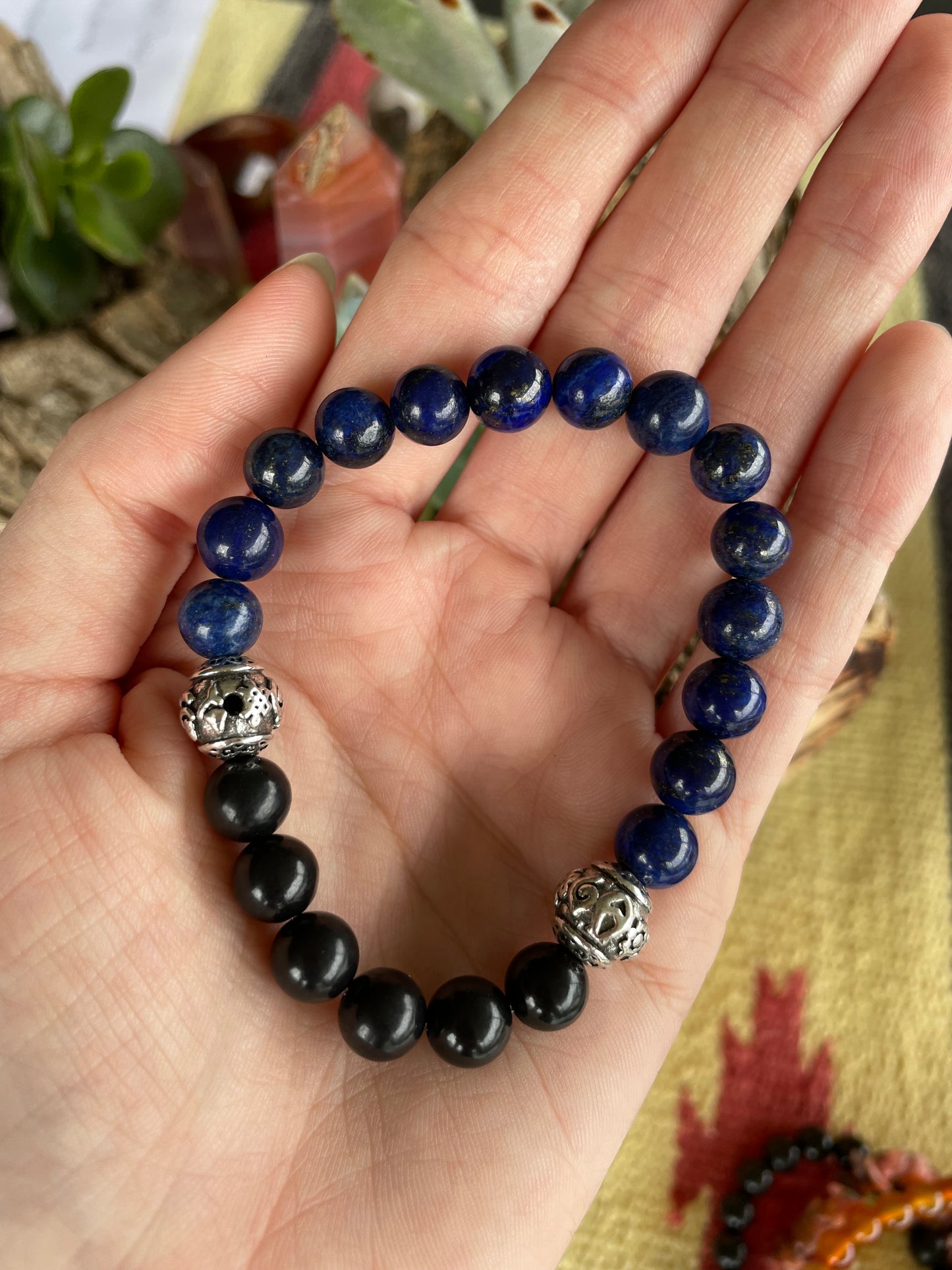 Shungite & Lapis Lazuli Healing Bracelet ~ AWAKEN