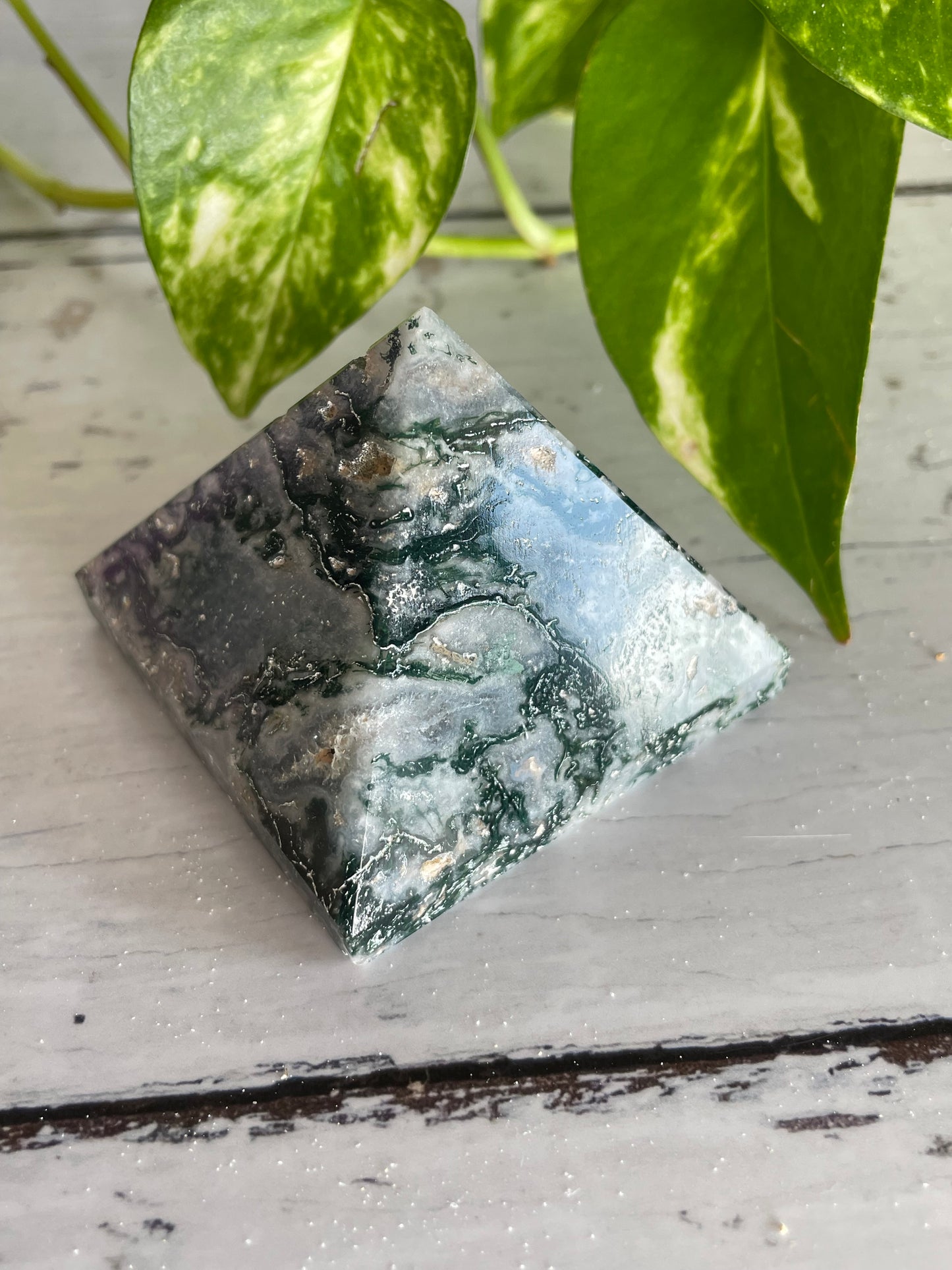 Moss Agate Pyramid