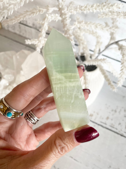 Pistachio Calcite Obelisk