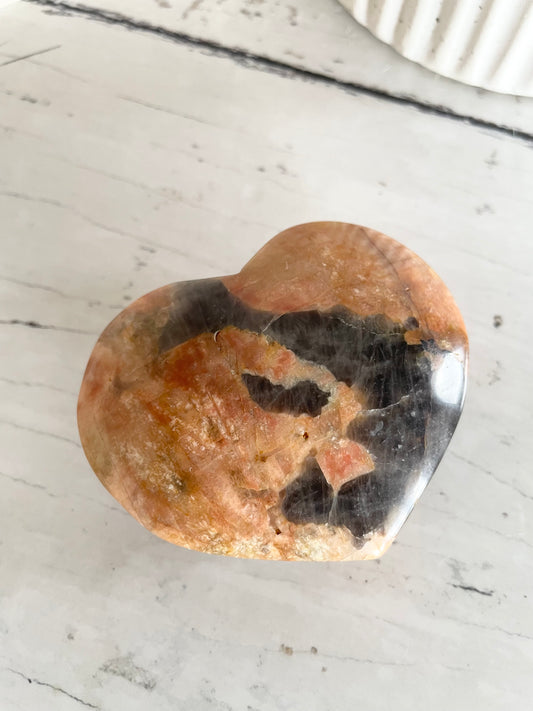 Smoky Quartz & Sunstone Heart