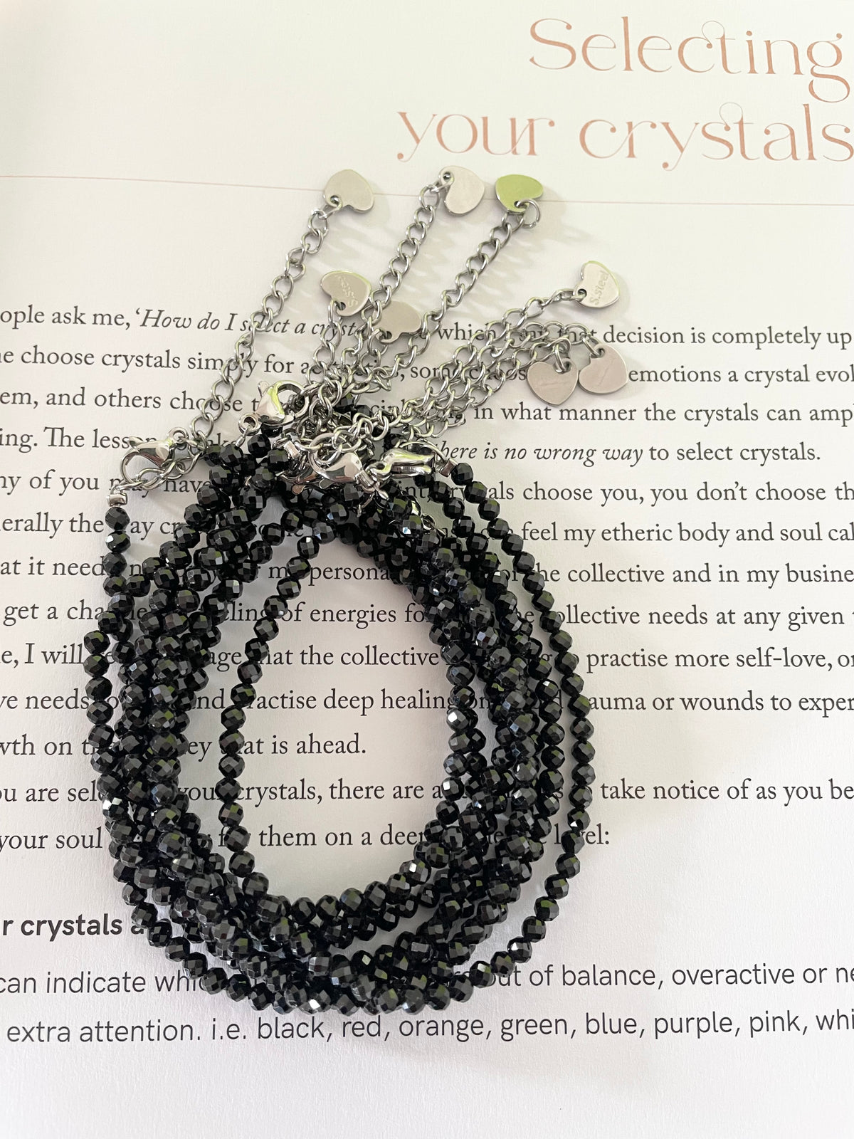 Faceted black spinel bracelet