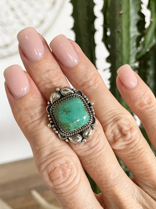 Royston Turquoise Ring - Adjustable 6.5-10