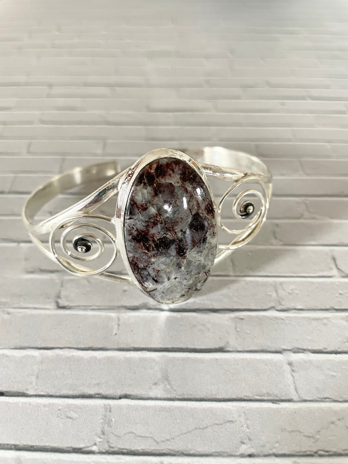 Astrophyllite silver cuff