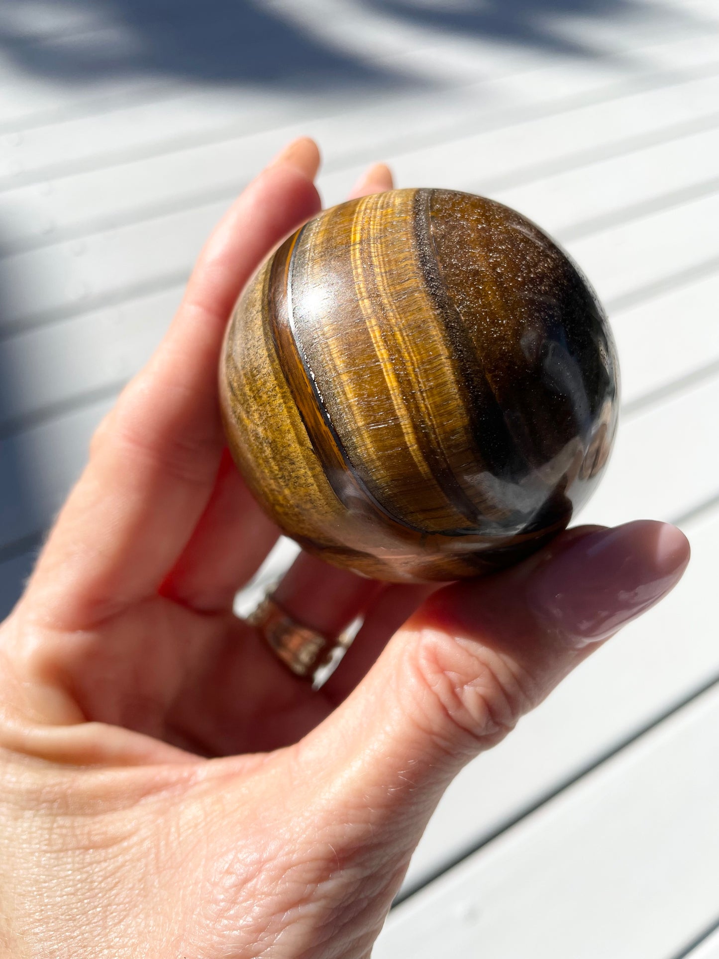 Tiger Eye Sphere includes holder