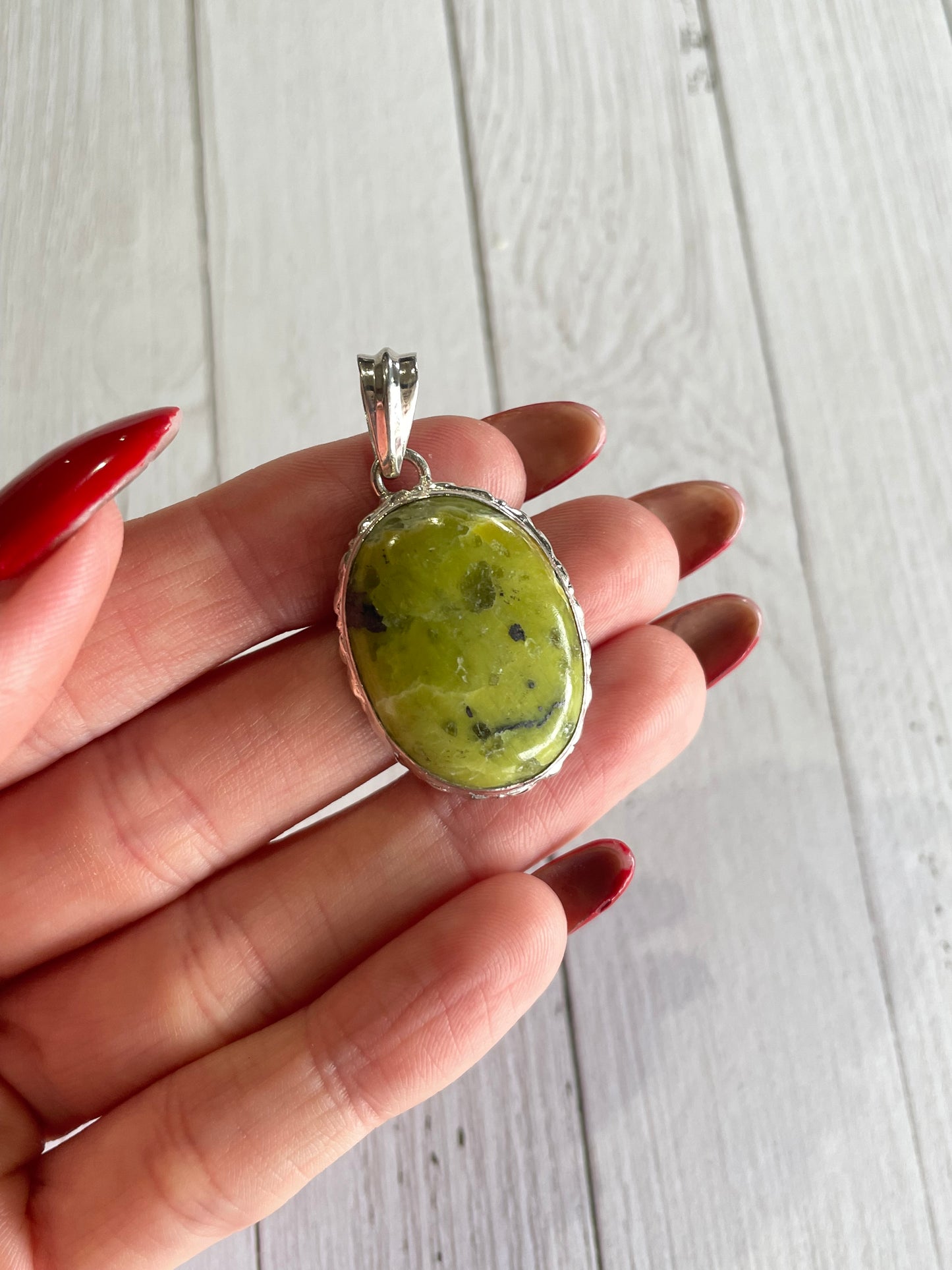 Lizardite /Yellow Serpentine Pendant