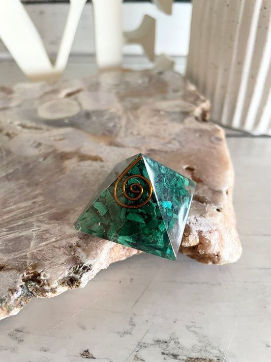 Orgone pyramid ~ Malachite