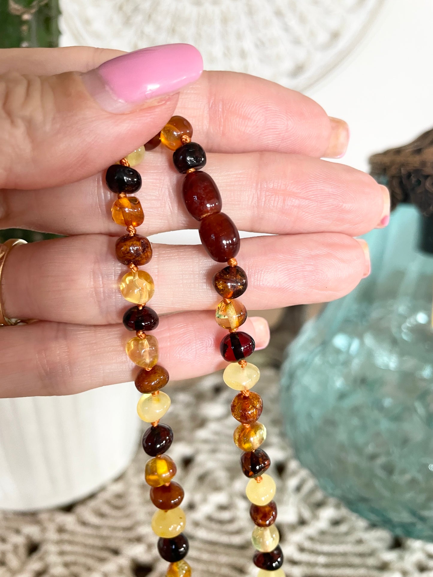 Amber Necklace ~ Multi Tone
