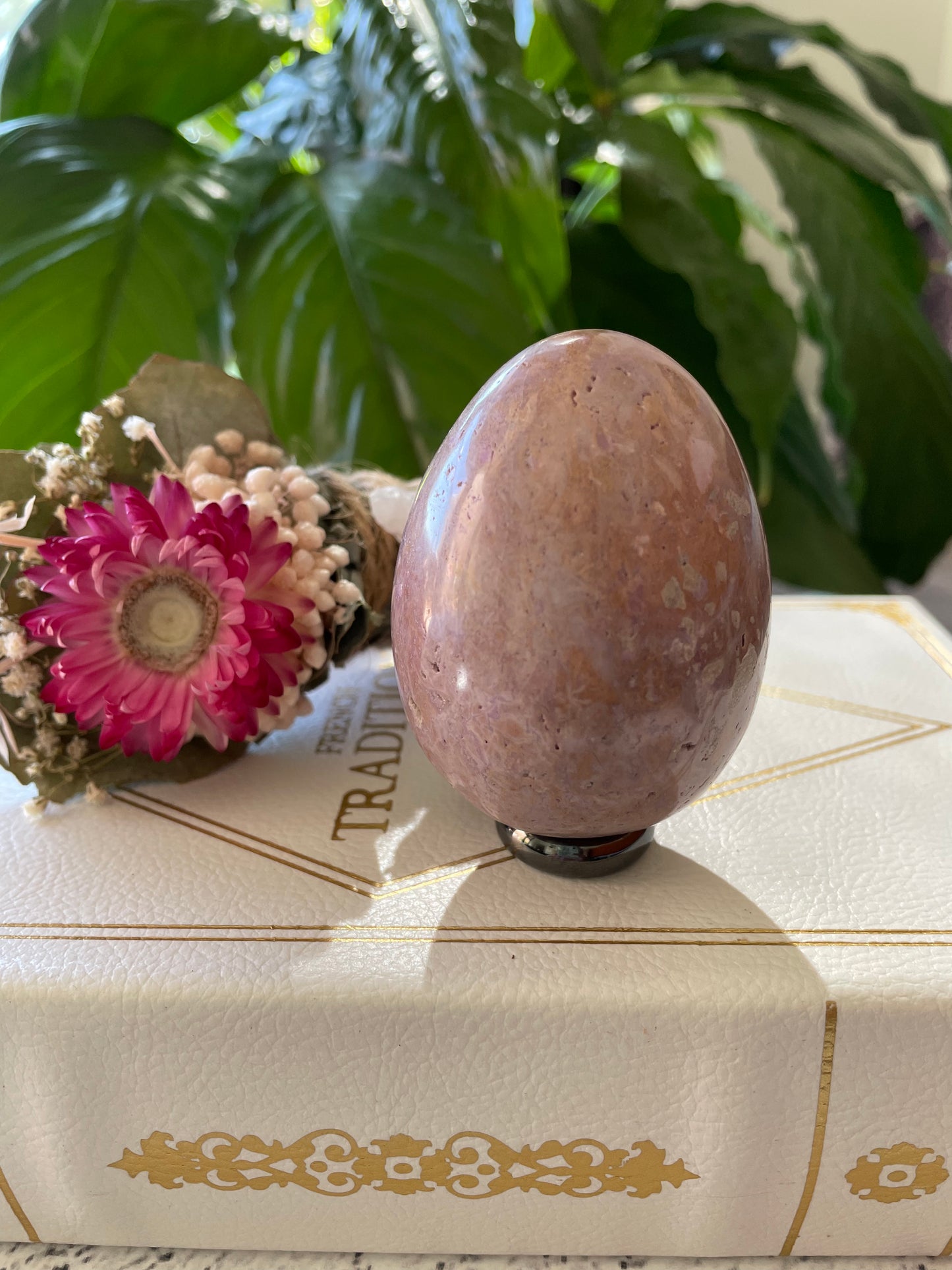 Phosphosiderite/Hope Stone Egg Includes Hematite Ring