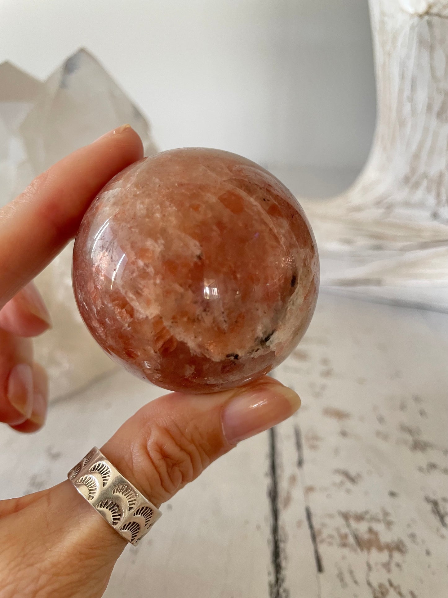 Sunstone Sphere Includes Wooden Holder