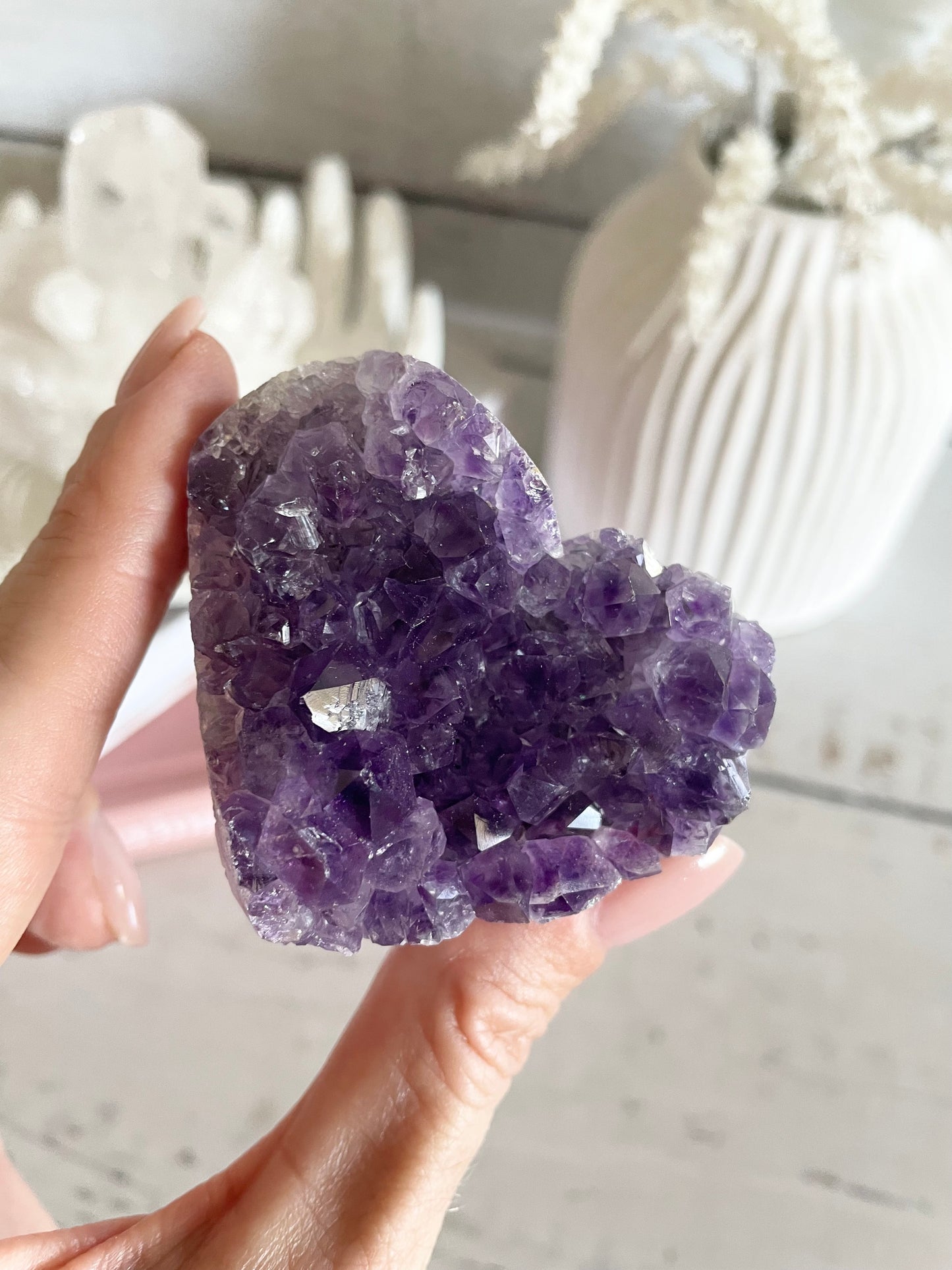 Amethyst Cluster Heart