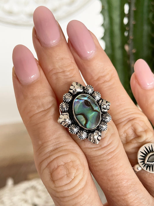 Abalone Shell Ring ~ size 7.5