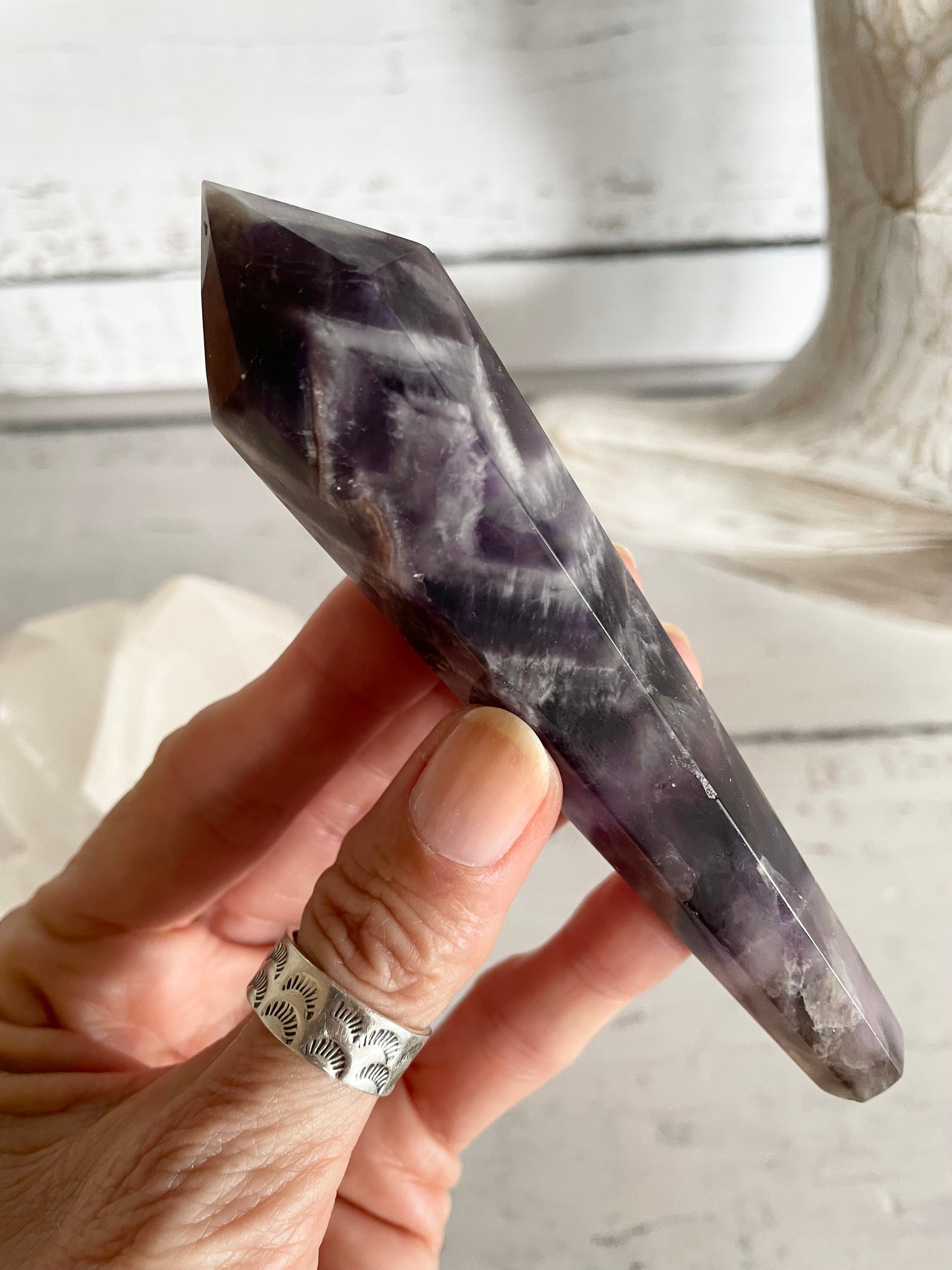 Chevron Dream Amethyst Torch/Point