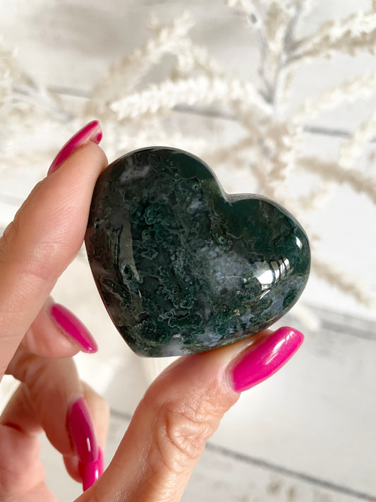 Moss Agate Heart