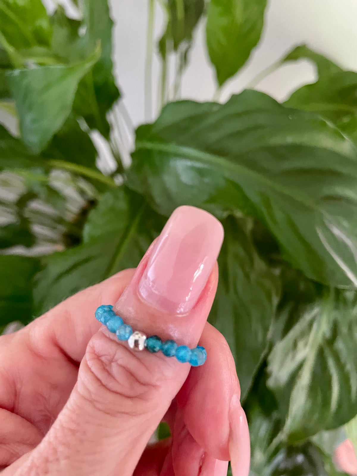 Faceted Apatite Ring size 6-9