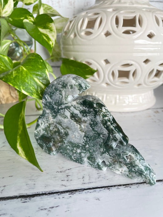 Moss Agate Arrow Heart