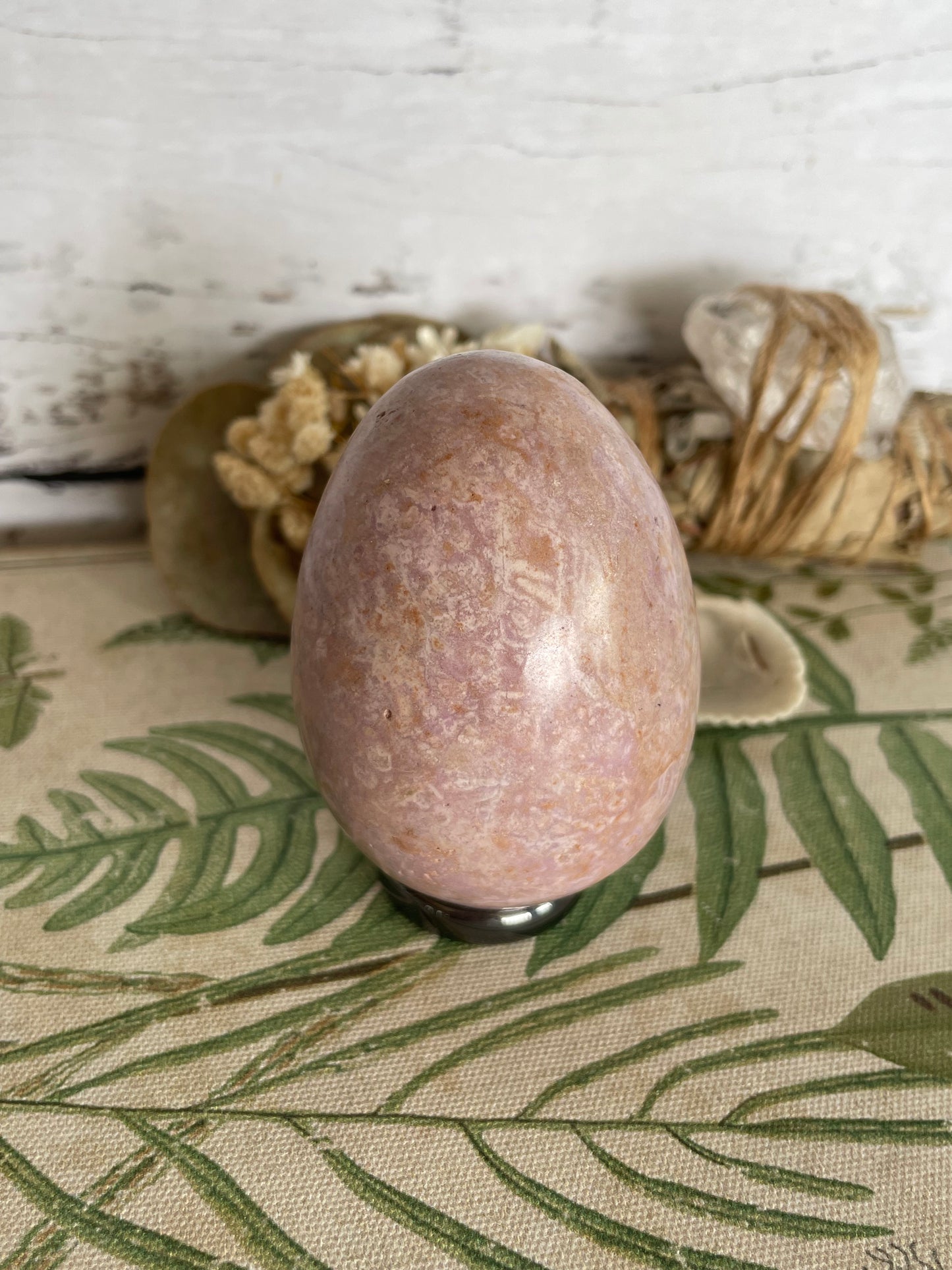 Phosphosiderite/Hope Stone Egg Includes Hematite Ring