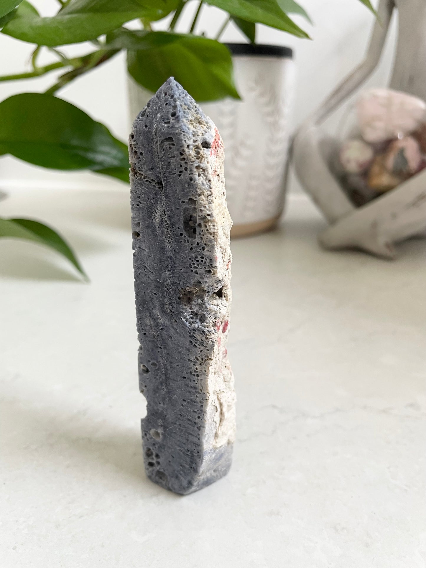 Blue coral jade Obelisk