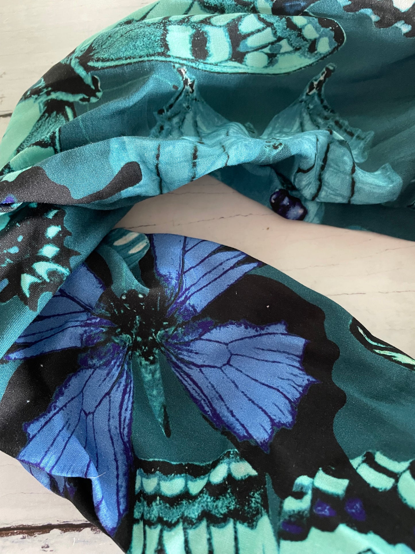 Hair Wrap - Emerald wings