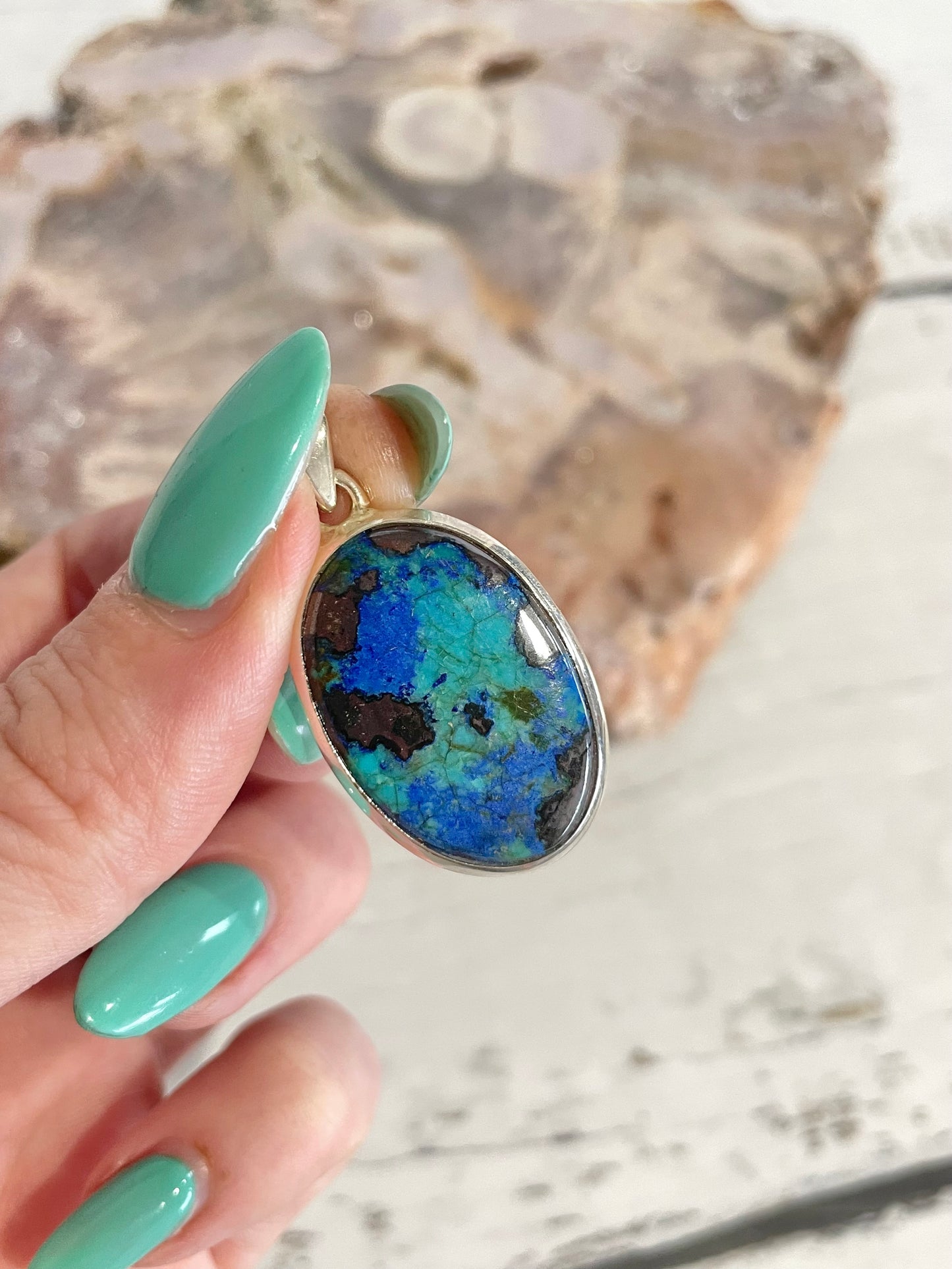 Chrysocolla & Green Azurite Pendant