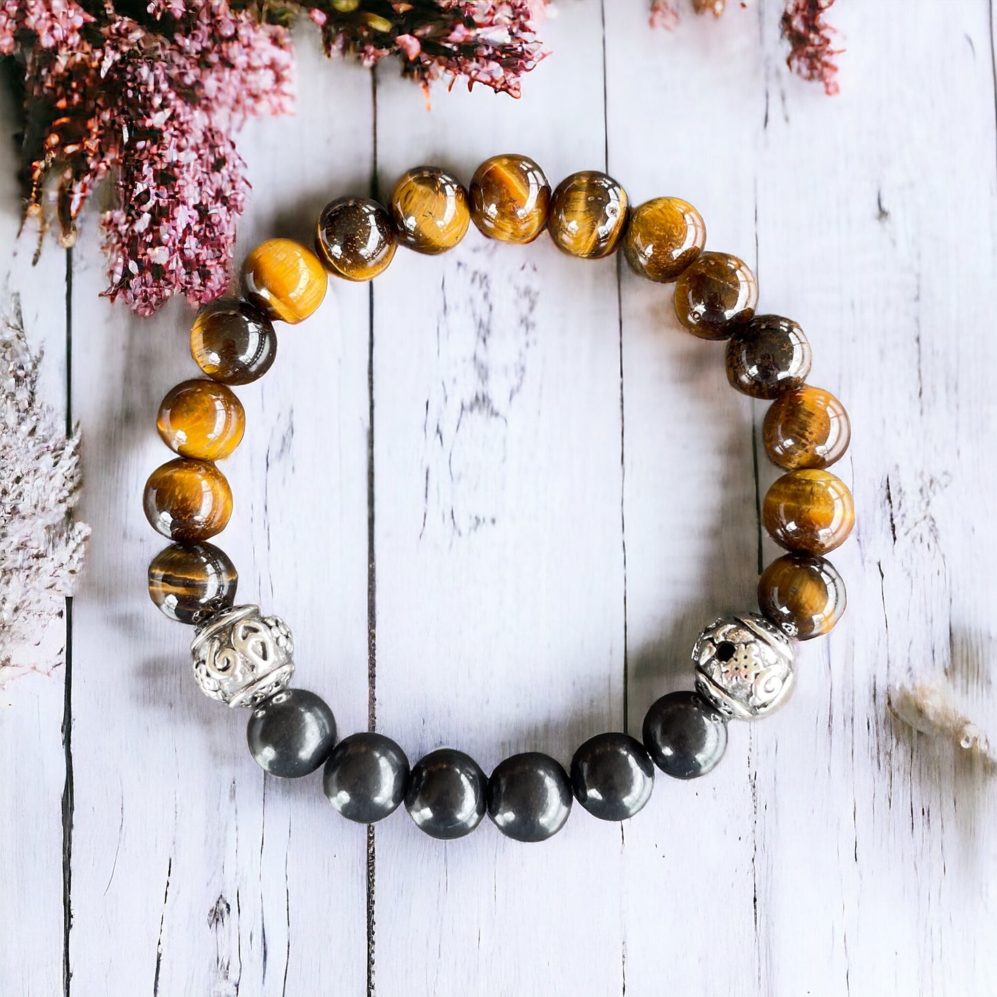 Shungite & Tigers Eye Healing Bracelet ~ POWER